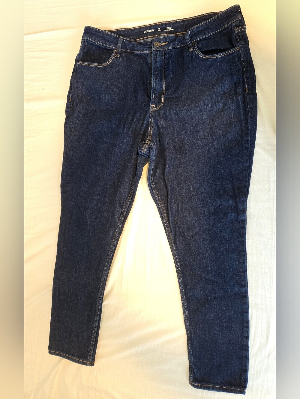 Old Navy High Rise Wow Super Skinny Indigo Jeans 16 Short